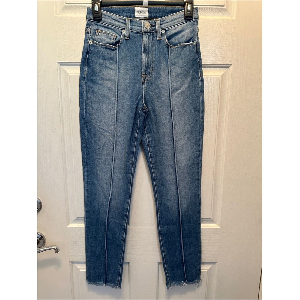 Hudson Jeans High-Rise Zoeey Straight Crop Jeans - Medium Blue Wash Size 25